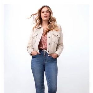 TRIBAL Jeans oversized boiled wool jacket with pockets